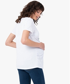 tee-shirt de grossesse a col v avec inscription sur le buste blancG327601_3