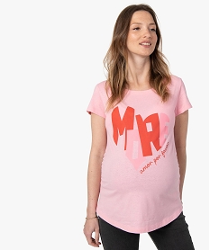 GEMO Tee-shirt de grossesse avec inscription en forme de cour Rose