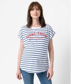 tee-shirt de grossesse a rayures avec inscription bleuG329901_2