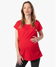 tee-shirt de grossesse avec petit motif rougeG330101_1