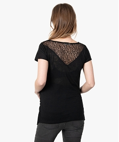tee-shirt de grossesse en maille fine avec encolure en dentelle noirG330301_3