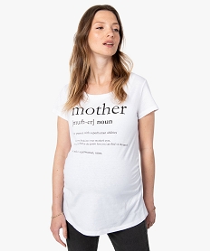 GEMO Tee-shirt de grossesse avec inscription XXL Blanc