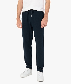 GEMO Pantalon homme en maille piquée Bleu