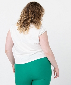 tee-shirt femme grande taille sans manches avec motif paillete blancG335101_3