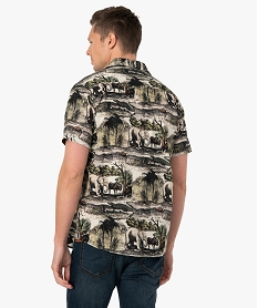 chemise homme a manches courtes motif animaux de la savane imprime chemise manches courtesG391401_3