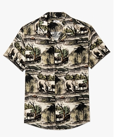 chemise homme a manches courtes motif animaux de la savane imprimeG391401_4