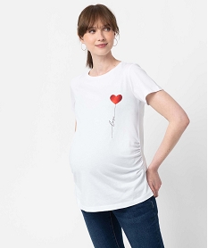 GEMO Tee-shirt de grossesse avec motif cour Blanc