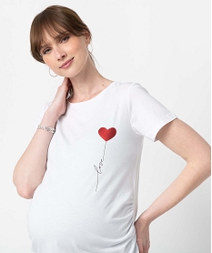 tee-shirt de grossesse avec motif cour blancG392101_2