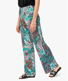 pantalon imprime en maille extensible avec ceinture elastiquee femme imprimeG393201_2