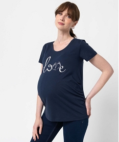 GEMO Tee-shirt de grossesse imprimé à manches courtes Bleu