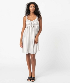 GEMO Robe femme rayée à bretelles et haut bustier jaune vif