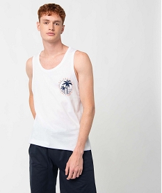 GEMO Débardeur homme avec motif palmier rose chine