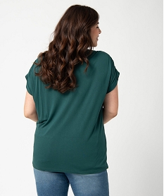 tee-shirt femme grande taille a col v et boutons fantaisie vert t-shirts col vG402601_3