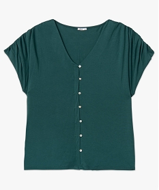 tee-shirt femme grande taille a col v et boutons fantaisie vert t-shirts col vG402601_4
