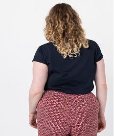 tee-shirt femme grande taille a manches courtes avec inscription imprimeG402901_3