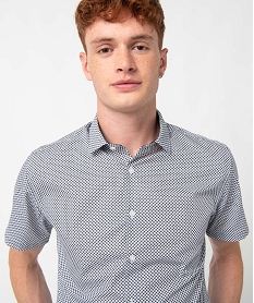 chemise homme a manches courtes avec micro-motifs cachemire imprime chemise manches courtesG405901_2