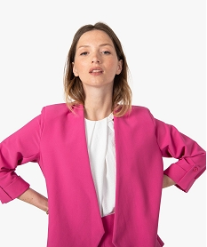 veste femme avec manches retroussees rose vestesG431401_2