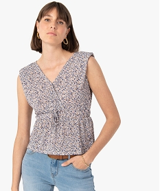 GEMO Débardeur femme à épaulette avec taille élastiquée Imprimé