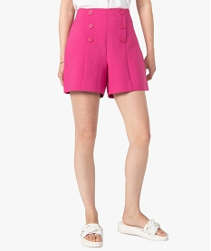GEMO Short femme ample taille haute rose standard