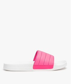 GEMO Mules de piscine femme à bandeau fluo Rose