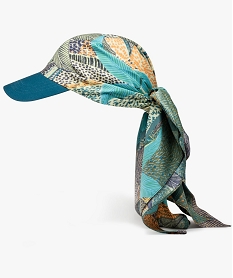 foulard visiere a motifs exotiques femme multicoloreI001401_2