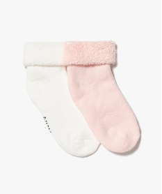 GEMO Chaussettes bébé en maille bouclette (lot de 2) rose standard