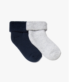 GEMO Chaussettes bébé en maille bouclette (lot de 2) bleu standard