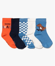 GEMO Chaussettes bébé avec motifs (lot de 5) Bleu