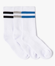 chaussettes de sport avec bandes colorees garcon (lot de 3) blancI014201_1