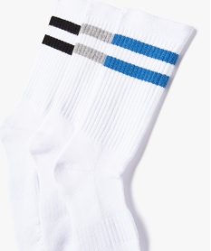 chaussettes de sport avec bandes colorees garcon (lot de 3) blancI014201_2