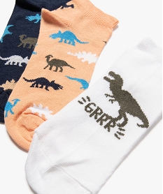chaussettes garcon ultra courtes a motifs dinosaures (lot de 3) multicoloreI014601_2