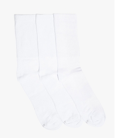 GEMO Chaussettes homme spécial sport tige haute (lot de 3) blanc standard