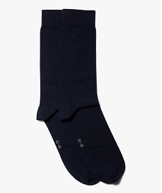 GEMO Chaussettes homme tige haute en modal (lot de 2) bleu standard