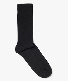 GEMO Chaussettes homme côtelées à tige haute non comprimante (lot de 2) noir standard