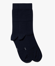 GEMO Chaussettes homme fines à tige haute (lot de 2) Bleu