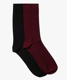 GEMO Chaussettes homme fines à tige haute (lot de 2) rouge standard