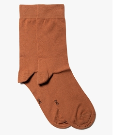 GEMO Chaussettes homme fines à tige haute (lot de 2) marron standard