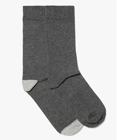 GEMO Chaussettes homme tige haute bicolores (lot de 5) gris standard