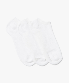 GEMO Chaussettes homme ultra courtes unies (lot de 3) blanc standard