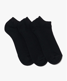 GEMO Chaussettes homme ultra courtes unies (lot de 3) noir standard