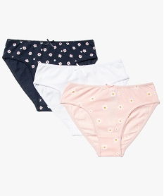 GEMO Culottes fille à motifs fleuris en coton biologique  (lot de 3) imprime fleurs