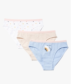 GEMO Culottes fille à motifs girly en coton biologique  (lot de 3) Imprimé