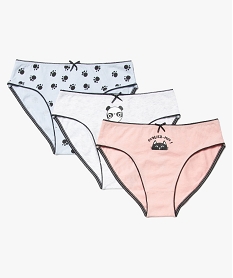 GEMO Culottes fille à motif animaliers en coton biologique (lot de 3) Imprimé