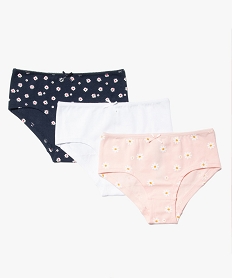 GEMO Shorties fille à motifs fleuris en coton biologique  (lot de 3) Imprimé