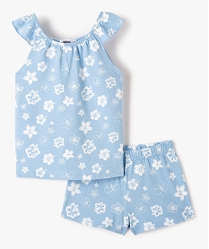 GEMO Pyjashort fille à motifs fleuris et épaules à volants Imprimé