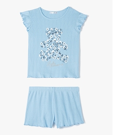 GEMO Pyjashort fille en maille fantaisie - LuluCastagnette bleu standard