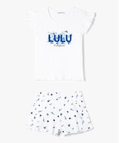 GEMO Pyjashort fille en maille fantaisie - LuluCastagnette blanc standard