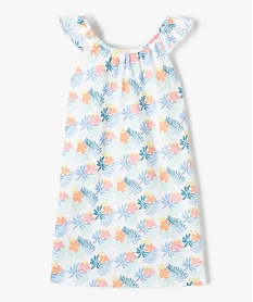 GEMO Chemise de nuit fille à motifs fleuris avec volants sur les épaules dore