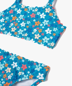 maillot de bain fille 2 pieces a motifs fleuris avec finitions dentelees bleuI024601_2
