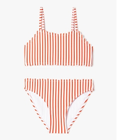 maillot de bain fille 2 pieces a rayures rougeI024801_1